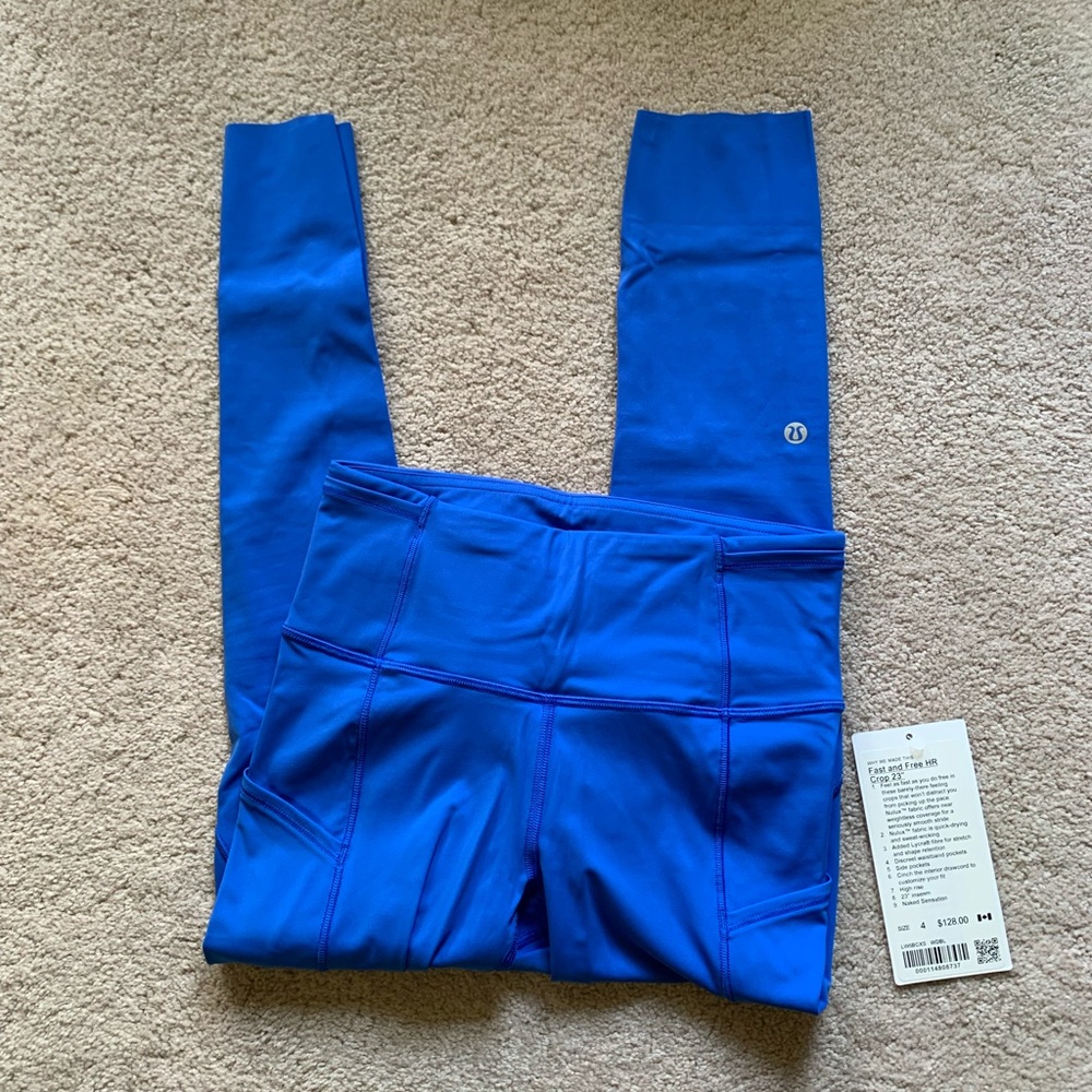 Lululemon fast and free legging 23”, size 4